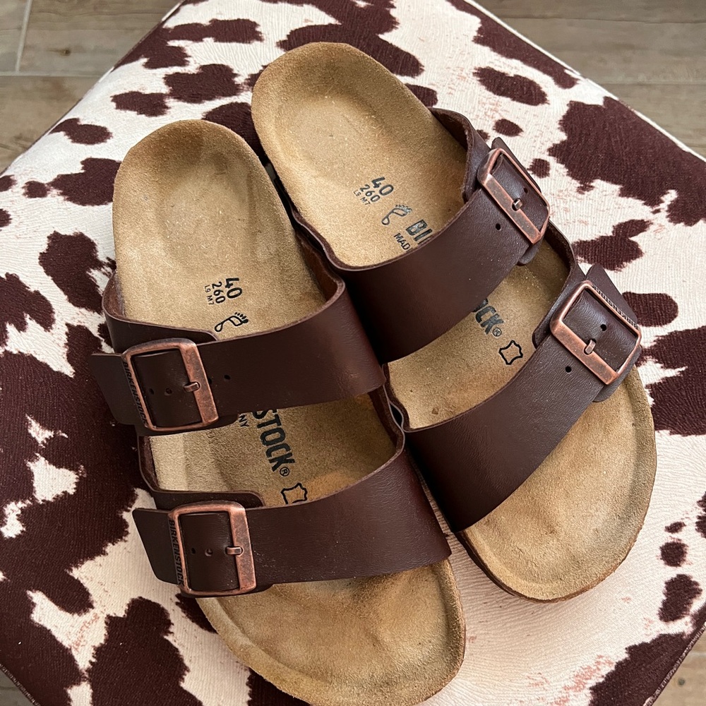 Birkenstock Arizona Sandals Size 40 Dark Brown
